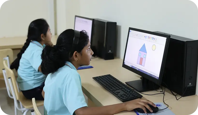 Computer lab at ILA Primary and Middle School in HSR Layout