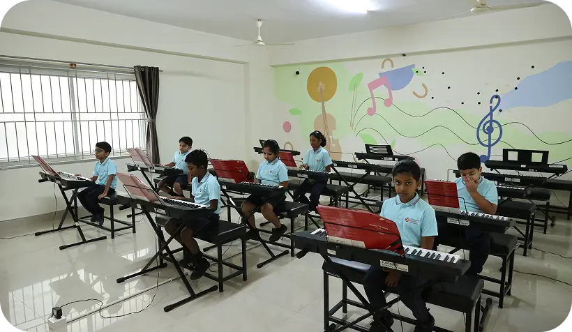 Music room at ILA Primary and Middle School, Bangalore